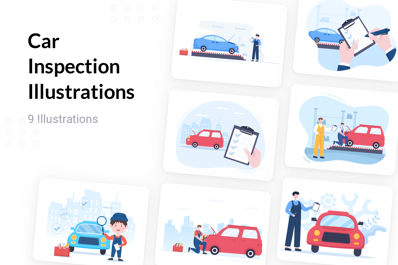 Premium Car Inspection Illustration Pack From Vehicle Illustrations