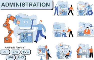 Administracion del sistema Paquete de Ilustraciones