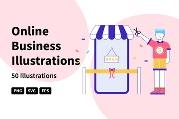 Business en ligne Pack d'Illustrations