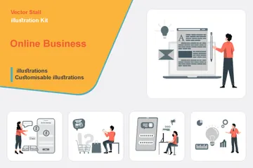 Business en ligne Pack d'Illustrations