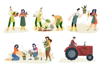 Agricultura ecológica Paquete de Ilustraciones