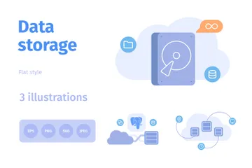 Almacenamiento de datos Paquete de Ilustraciones