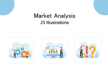 Análise de mercado Pacote de Ilustrações