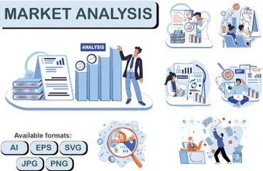 Análise de mercado Pacote de Ilustrações