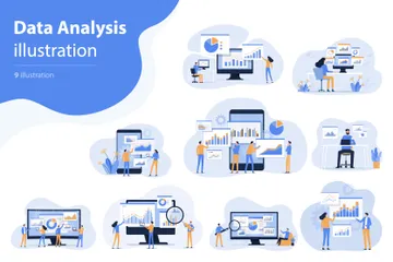 Análisis de datos empresariales Paquete de Ilustraciones