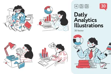 Análisis de datos Paquete de Ilustraciones