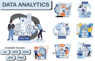 Análisis de datos Paquete de Ilustraciones