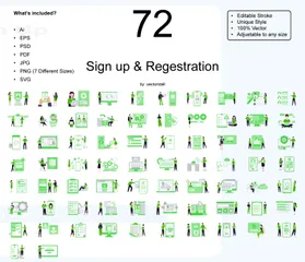 Anmeldung und Registrierung Illustrationspack