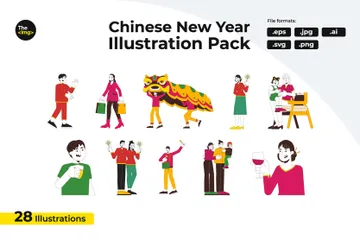 Ano Novo Chinês Pacote de Ilustrações