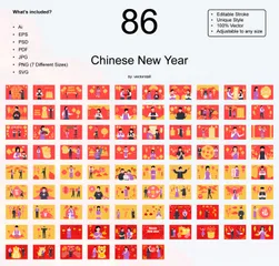 Año Nuevo Chino Paquete de Ilustraciones