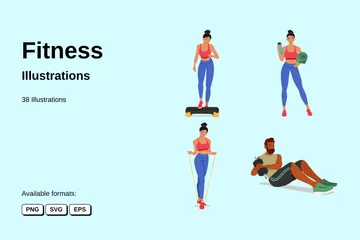 Fitness Pacote de Ilustrações