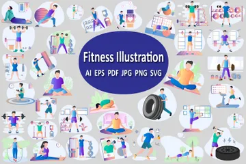 Fitness Pacote de Ilustrações