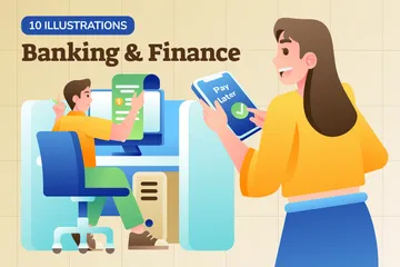 Banca y Finanzas Paquete de Ilustraciones