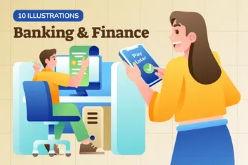 Banken und Finanzen Illustrationspack