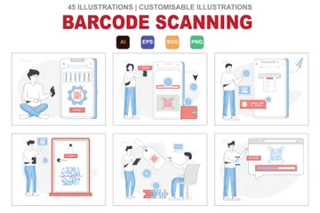 Barcode-Scannen Illustrationspack