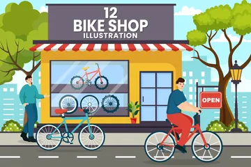 Bike Shop Illustration Pack