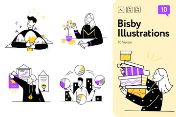 Bisby Geschäft Illustrationspack