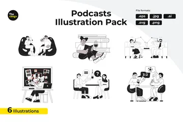 Bloggen Podcasting Illustrationspack