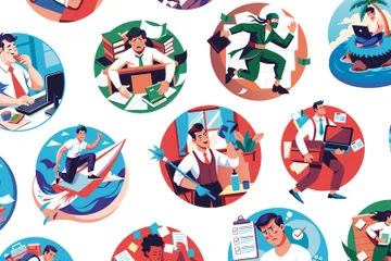 Personnages bourreaux de travail Pack d'Illustrations