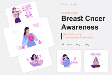 Breast Cancer Awareness Illustration Pack