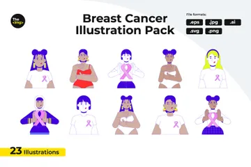 Breast Cancer Illustration Pack