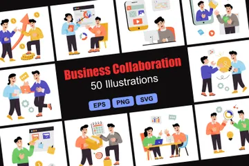 Business Collaboration Illustration Pack