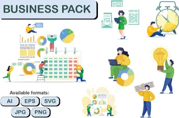 Business Data Analysis Illustration Pack