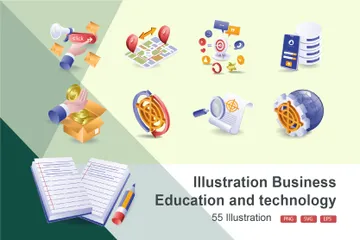 Business Education And Technology Illustration Pack