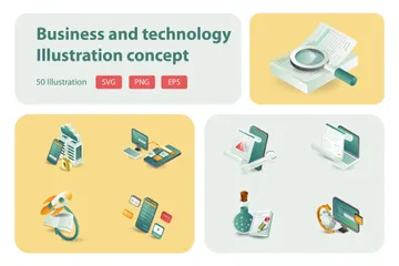 Business Education And Technology Illustration Pack