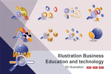 Business, Education And Technology Illustration Pack