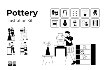 Hobby - Olaria Pacote de Ilustrações