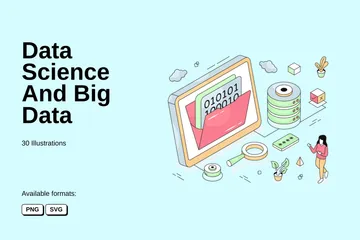 Ciência de dados e Big Data Pacote de Ilustrações