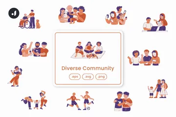 Communauté diversifiée Pack d'Illustrations