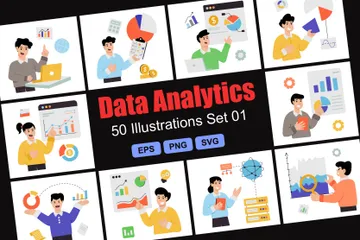 Conjunto de análisis de datos 01 Illustration Pack