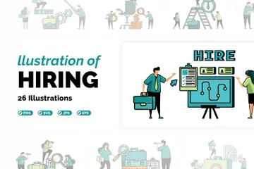 Contratación y oferta de empleo Paquete de Ilustraciones