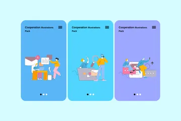 Coopération Pack d'Illustrations