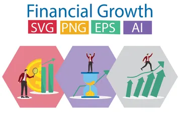 Crecimiento financiero Paquete de Ilustraciones