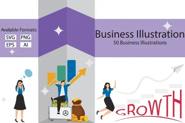 Croissance des entreprises Illustration Pack