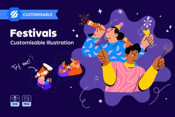 Cultura y fiesta Paquete de Ilustraciones