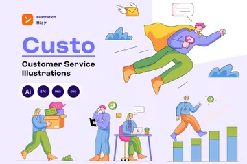 Custo - Customer Service Illustration Pack