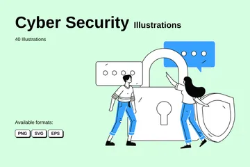 La cyber-sécurité Pack d'Illustrations