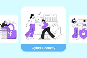 La cyber-sécurité Pack d'Illustrations