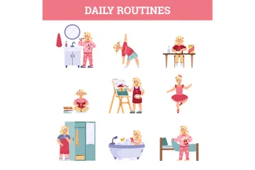 Daily Routines Illustration Pack