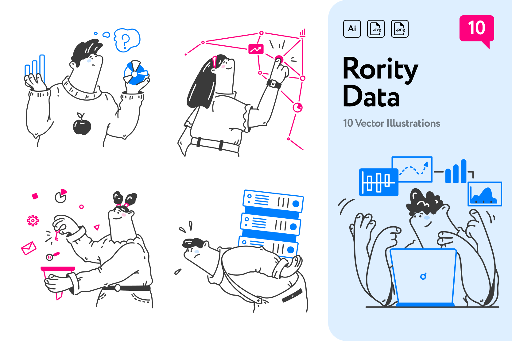 Premium Data Illustration pack from Business Illustrations