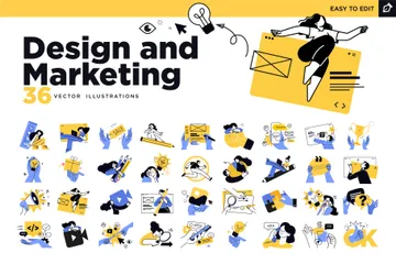 Design und Marketing Illustrationspack