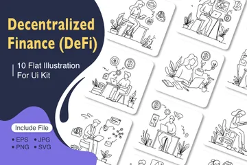 Dezentrales Finanzwesen defi Illustrationspack