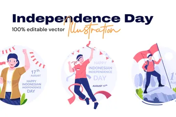 Dia da Independência da Indonésia Pacote de Ilustrações