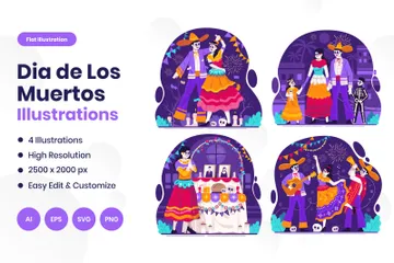 Dia De Los Muertos Illustration Pack
