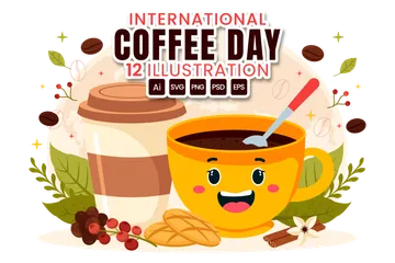 Día Internacional del Café Paquete de Ilustraciones