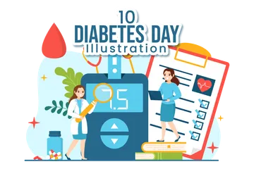 Día Mundial de la Diabetes Paquete de Ilustraciones